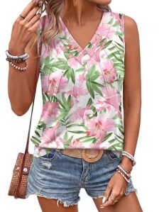 Tank Tops for Women Plus Size Beach Vacation Clothes Womens Summer Tops Loose Fi