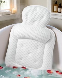 Bath Pillows for Tub, Comfortable Bathtub Cushion for Head and Neck with Soft 3D