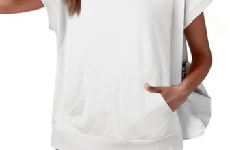 SHEWIN Women Summer Shirts Trendy Pullover Crew Neck Tops Fall Oversized Work Sw