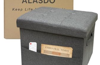 ALASDO Storage Ottoman Footrest Stool Small Ottoman with Storage Foldable Ottoma