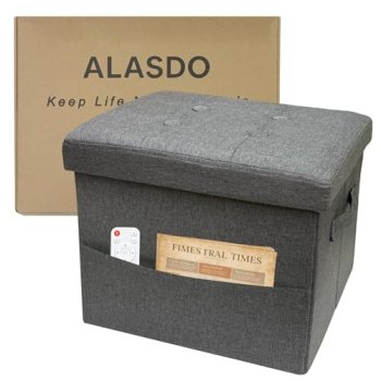 ALASDO Storage Ottoman Footrest Stool Small Ottoman with Storage Foldable Ottoma