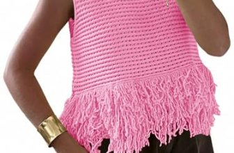 Saodimallsu Womens Crochet Crop Tank Tops Sleeveless Fringe Crew Neck Trendy Boh
