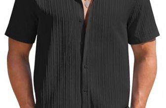 COOFANDY Men’s Summer Linen Shirts Short Sleeve Button Down Casual Fashion Beach