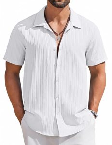 COOFANDY Mens Hawaiian Shirt Short Sleeve Buttoon Down Casual Tropical Beach Shi