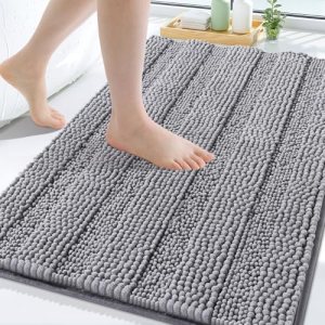Grandaily Chenille Striped Bathroom Rugs 30×20