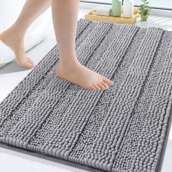 Grandaily Chenille Striped Bathroom Rugs 30×20