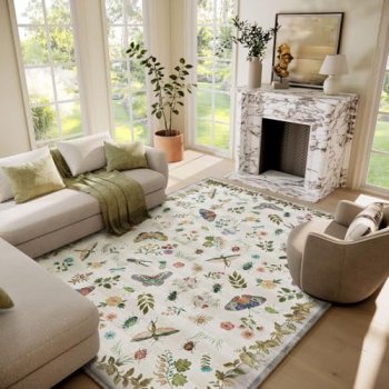 6×9 Area Rugs for Living Room: Washable Bedroom Rug Vintage Rugs Indoor Stain Re
