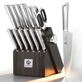 imarku Knife Kitchen Sets, Japanese Stainless Steel 14 Pcs Knife Block Set