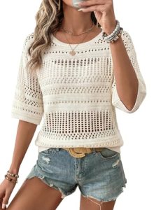 EVALESS Crochet Tops for Women 2026 Spring Summer Casual Boho Resort Wear Cruise