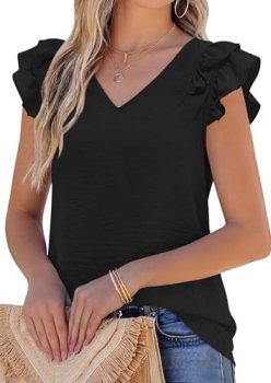 PRETTYGARDEN Blouses for Women Dressy Casual Summer Going Out Tops 2026 Spring B