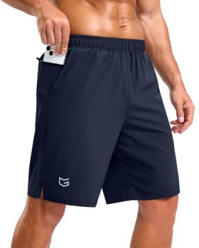 G Gradual Men’s Workout Gym Shorts with 2 Zipper Pockets 7″/ 5″/ 9″ Quick Dry At