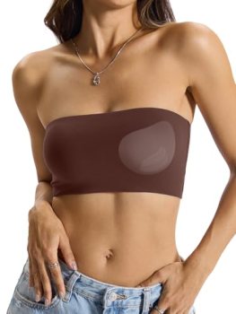EasyGala Womens Padded Double Lined Tube Top Bandeau Strapless Built in Bra Bral