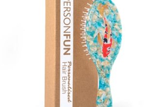 PERSONFUN Hand-Painted Koi Fish Hair Brush for Good Luck