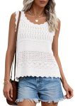 PRETTYGARDEN Womens Crochet Tank Tops 2026 Summer Spring Sleeveless Tops Cute Sw