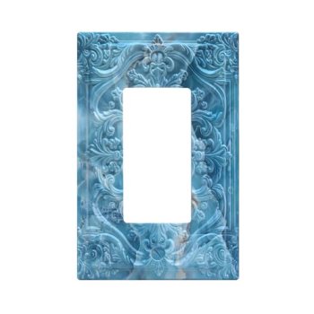 Wpshijia Decorative Outlet Covers Water Blue Marble 3D Floral Embossed 1 Gang Ro