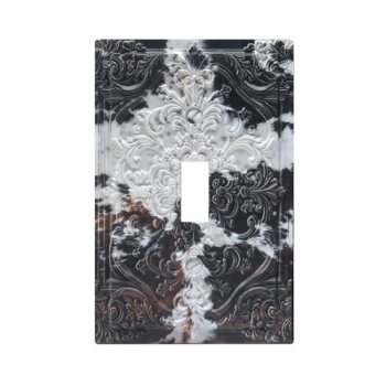 Wpshijia Decorative Light Switch Plate Covers Western Highland Cowhide Pattern 3