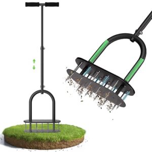 seasky Lawn Aerator, Manual Lawn Aerator Tool with Padded T-Handle