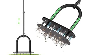 seasky Lawn Aerator, Manual Lawn Aerator Tool with Padded T-Handle