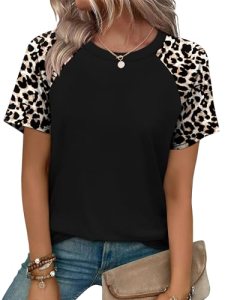 Womens Summer Tops School Spring Outfits for Teachers Summer Short Sleeve Loose