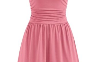 PRETTYGARDEN Summer Rompers for Women 2026 Dressy Casual Sleeveless Short Wide L