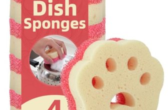 Cleangor 4pcs Scrub Sponges, Dual-Sided Temperature-Controlled Dish Sponges
