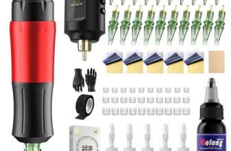 Solong Cordless Tattoo Gun Kit, 1800mAh Rechargeable Battery LED Display, Ergono