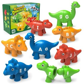 Edumoteso 26PCS Dinosaur Alphabet Learning Toys for Kids Ages 3-5