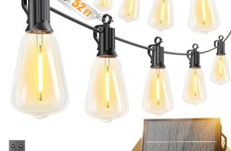 Brightown 52FT Solar String Lights Outdoor Waterproof