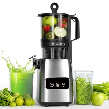 Kndko Cold Press Juicer, Juicer Machines with 5.4″ Large Feed Chute for Whole Ve