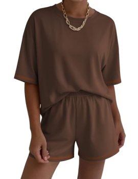 Ekouaer Lounge Sets for Women 2 Piece Shorts Pajama Sets Moisture Wicking Casual