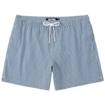 CoozySphere Men’s Swim Trunks 5″ Inseam Seersucker Swimming Shorts Bathing Suit