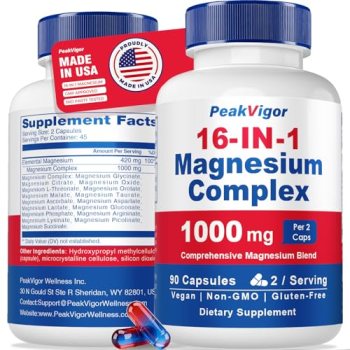 16 in 1 Magnesium Complex, 1000mg Magnesium Complex Supplement for Women with Ma