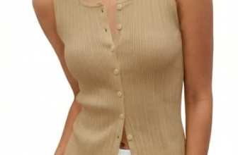 Saodimallsu Womens Sleeveless Sweater Vest Button Down Ribbed Knit Tank Top Scoo