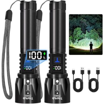 TrixHub Rechargeable LED Flashlights High Lumens 2Pack