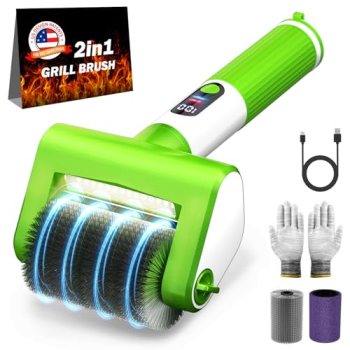 VYTOOV Electric Grill Brush, 2-Speed BBQ Grill Brush with LED Light/Screen Power