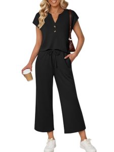 LILLUSORY Two Piece Lounge Sets for Women Spring Vacation Beach Travel Airport O