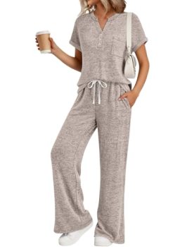 Trendy Queen 2 Piece Lounge Sets for Women Summer 2026 Fashion Pajamas Sets Two