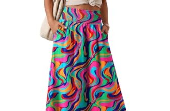 Lepunuo Maxi Skirts High Waisted Flowy Bagyy Trendy Cute Lounge Ladies Skirts wi