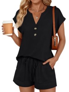 LILLUSORY Womens 2 Piece Summer Short Sets 2026 Vacation Spring Beach Matching A