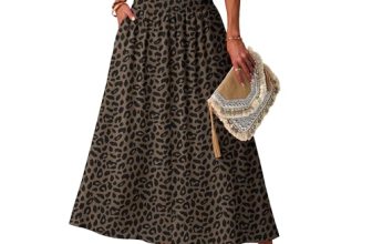 Lepunuo Casual Maxi Boho Skirts Casual Smocked Waisted Trendy Floral Skirts with