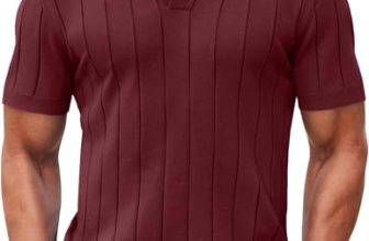COOFANDY Men’s Knit Polo Shirt Summer Short Sleeve Vacation Casual Beach Knit St