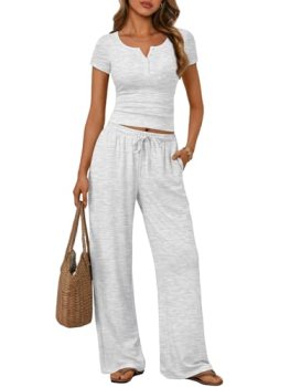 Trendy Queen Women 2 Two Piece Matching Lounge Sets 2026 Spring Summer Fashion B