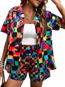 80s 90s 2 Piece Outfits for Women Retro Theme Party Disco Matching Sets Neon But