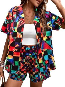 80s 90s 2 Piece Outfits for Women Retro Theme Party Disco Matching Sets Neon But