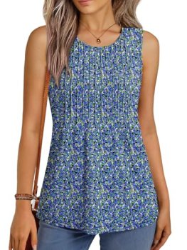 NORACORA Womens Camisole Tank Top Loose Fit Flowy Boho Sleeveless Shirt Boat Nec