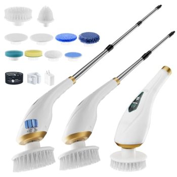 Hofenta Electric Spin Scrubber Cordless Shower Cleaning Brush with 10 Replaceabl