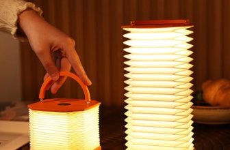 Ba suns Portable Paper Lamp,White Accordion Desk Lamp