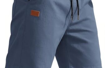 COOFANDY Men’s Casual Shorts 9″ Elastic Waist Drawstring Beach Shorts with Pocke