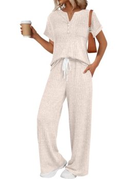 LILLUSORY Women 2 Two Piece Matching Lounge Sets 2026 Spring Summer Beach Vacati