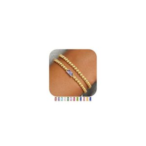 Ursteel Beaded Birthstone Bracelet for Women